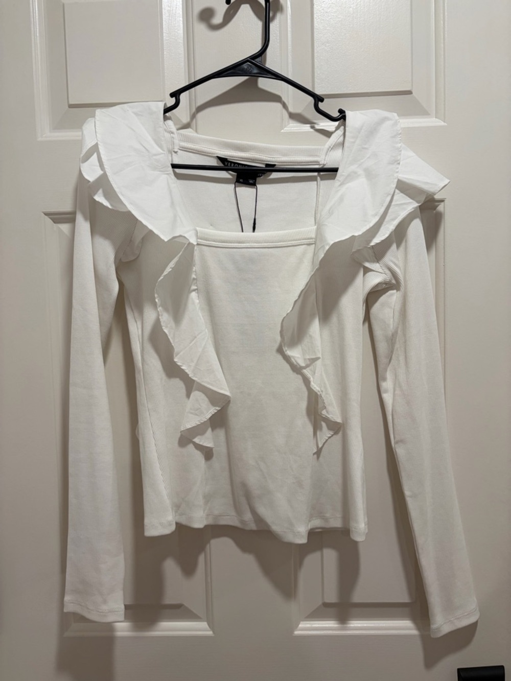 Veronica Beard White Long Sleeve Gidea Ruffled Poplin Shirt NWT - Picture 3 of 8